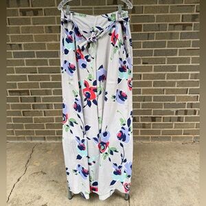 Anthropologie Wide-Legged Floral Trousers